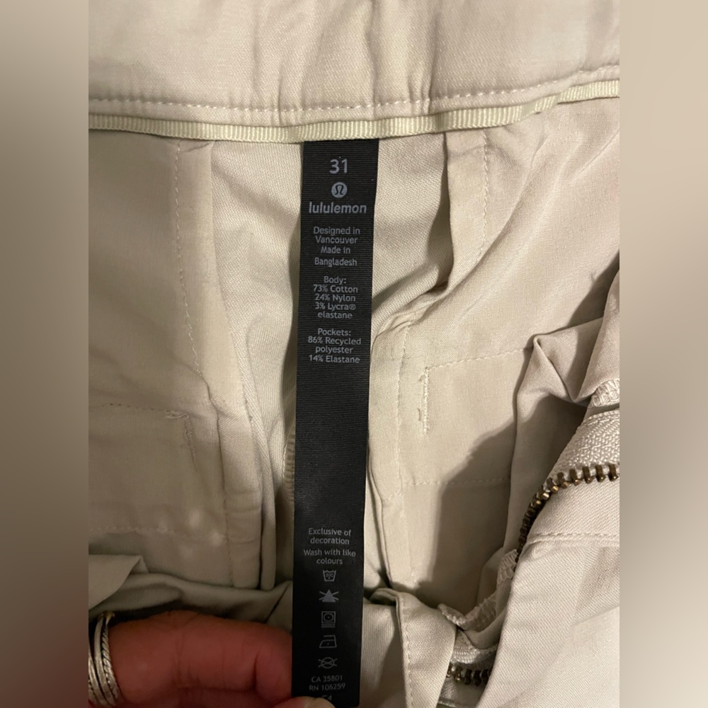 Light khaki Lululemon pants size 32